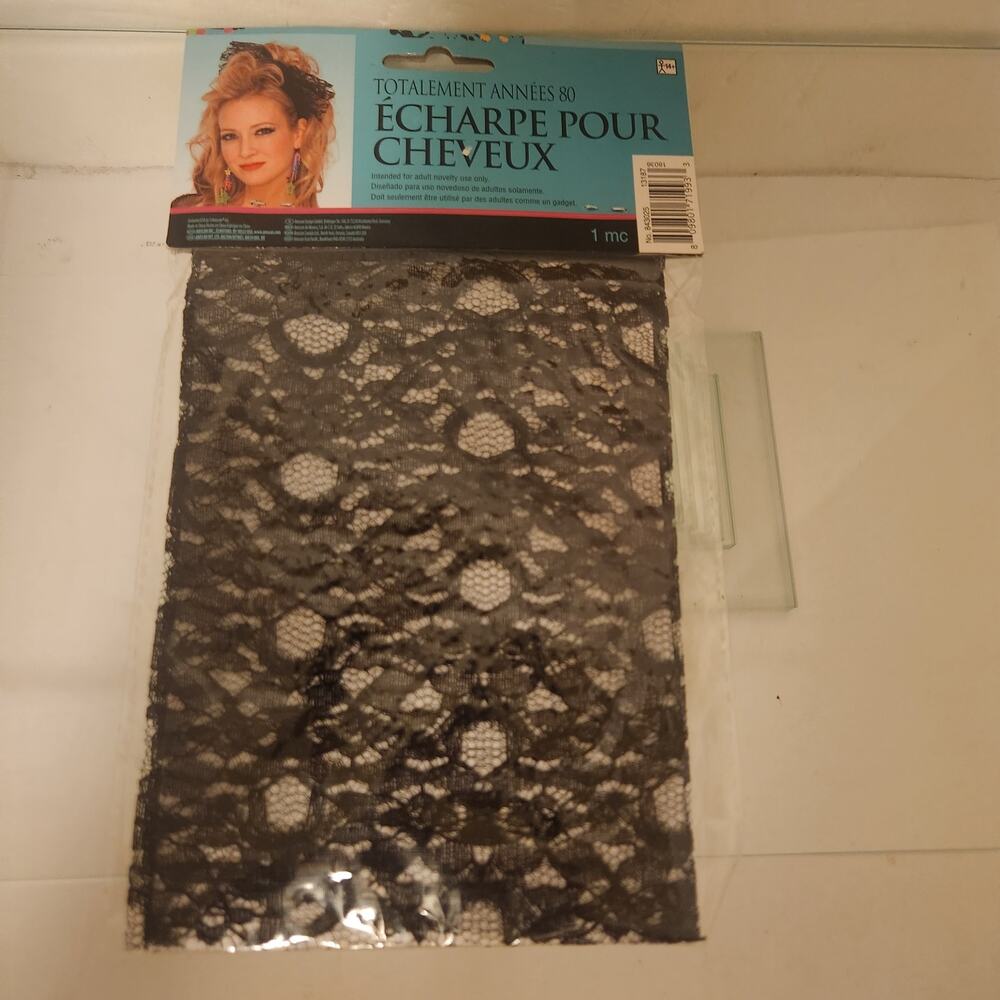 NIP 80's Hair Scarf Black Lace